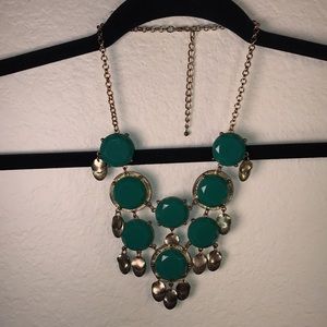 Chunky Costume Jewelry Necklace, Layered with Metallic Dangles